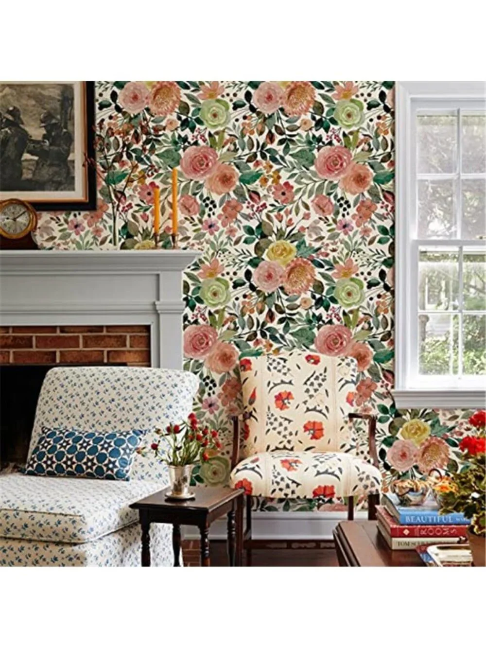 Floral Peel Stick Wallpaper Rose Peony Botanical Removable Contact Paper